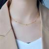 Fashion Simple Beads Chain Necklace Bracelet for Women Girls Gold Color Trendy Stainless Steel Jewelry Sets