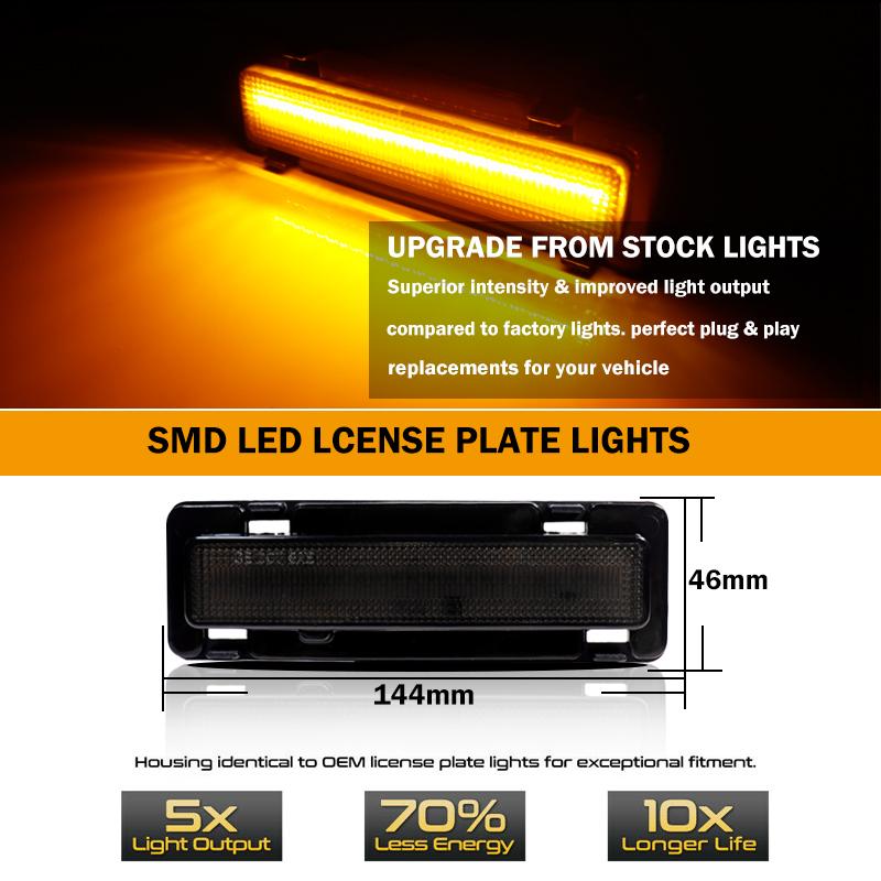 2Pcs LED Front Side Marker Lamp Light OEM For 1985 1986 1987 1988 1989 1990 1991 1992 Chevy Camaro Pontiac Firebird 1985-1992