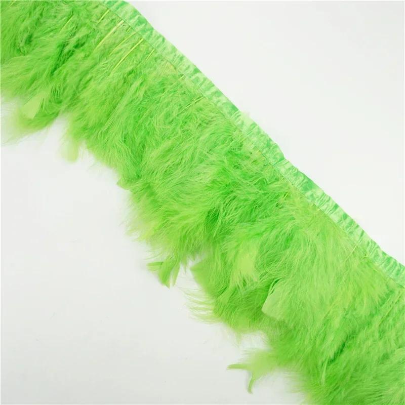 2 Mètres Bordure de Plumes de Marabout Moelleuses Bords Frange 6-8" Plumes de Dinde Blanches Noires Décor Vêtements sur Bande Artisanat Ruban Décoration