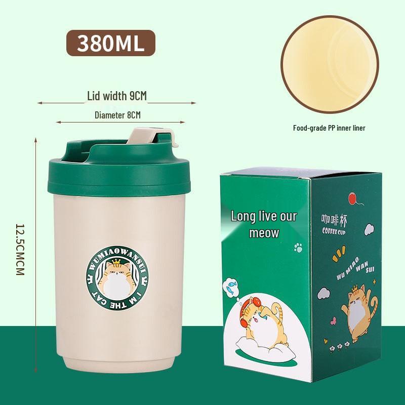 Stainless Steel Dual Drink Cup with Lid & Straw 300ml/380ml/480ml