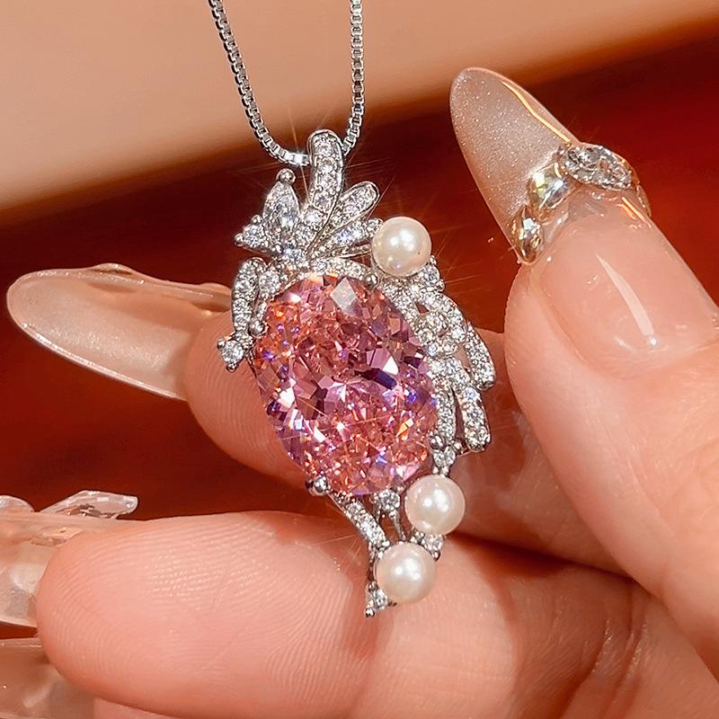 Set Accessories Inlaid Necklace Ring Color Treasure Bird'S Nest Cut Female Premium Sensitive Style