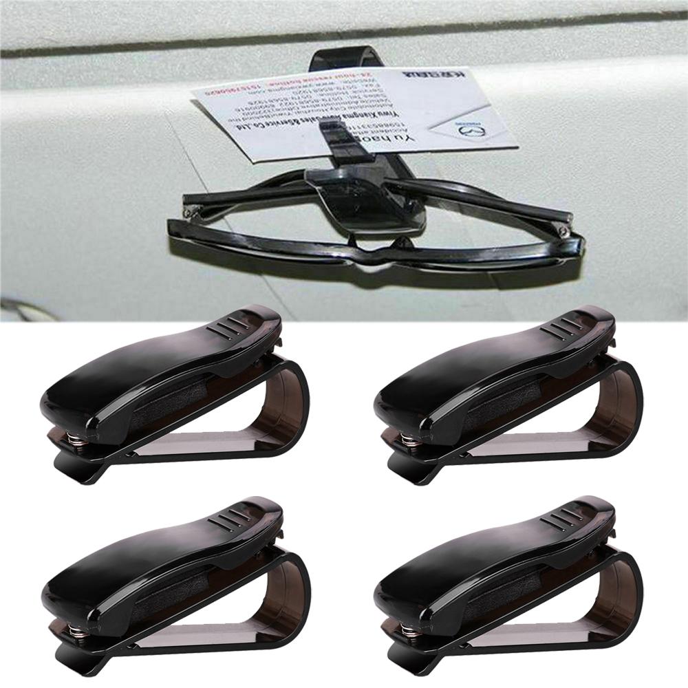 

4 шт. зажимы для солнцезащитных очков для держателя карт, автомобильного солнцезащитного козырька, универсальное крепление для очков, зажим для билетов 4 PCS