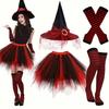 Halloween Party Festive Witch Hat Striped Stockings Trouser Set Hat Set
