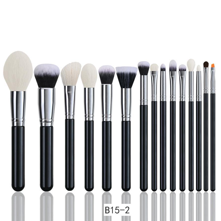 Cangzhou 15-Piece Animal Hair Makeup Brush Set: Eye Shadow & Foundation Brushes