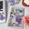 Korean Ardiu 73-Piece Purple Girly Journal Stickers - Cute & Fresh for Decoration