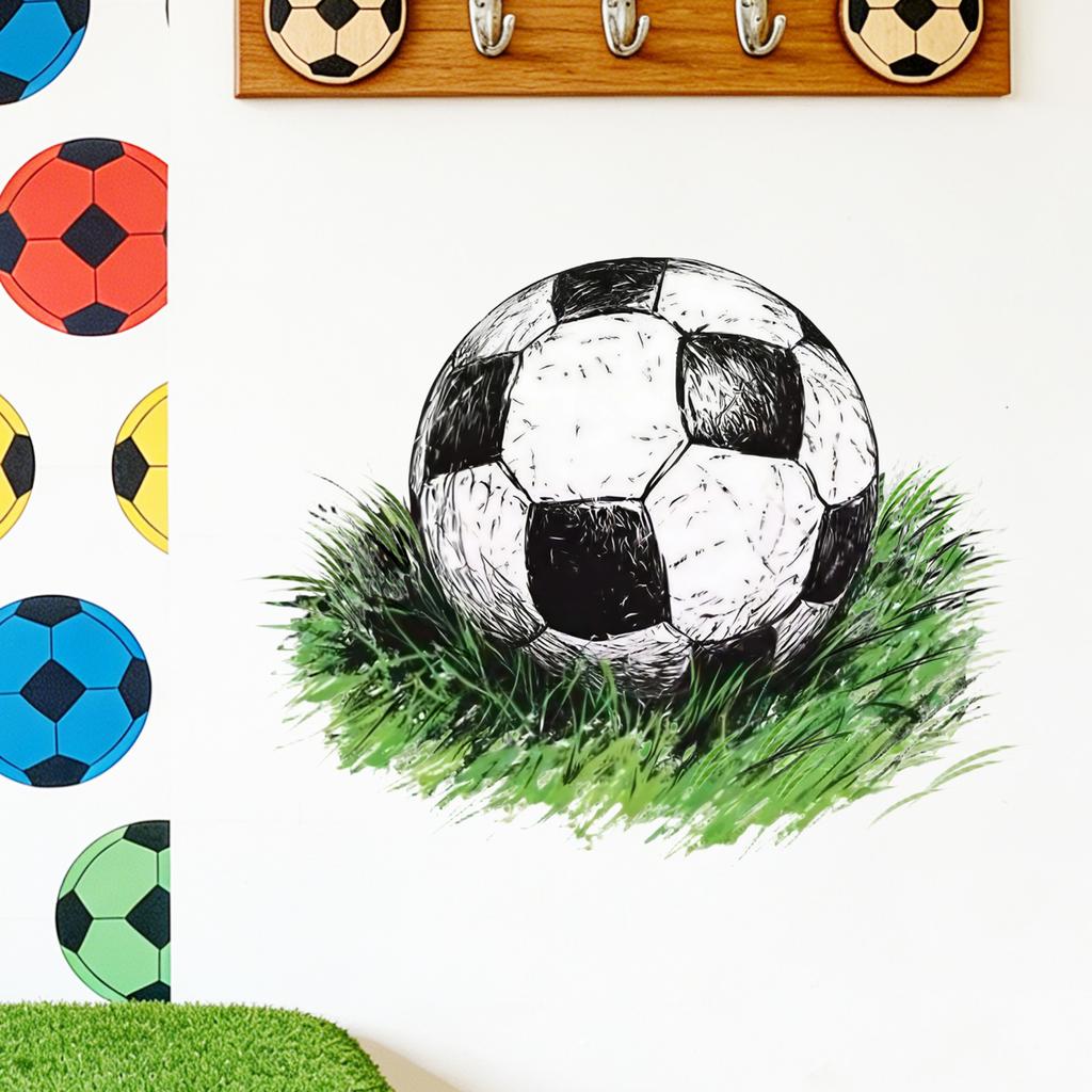 Soccer Theme Wall Decal For Bedroom Living Room Sports Home Wall Decoration