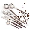 Andoo Cutlery Set Gold Stylish Tableware Stainless Steel Dinner Knife Spoon Fork Glossy Steak Table Dessert Pasta Sharp Chopsticks Chopstick Western +
