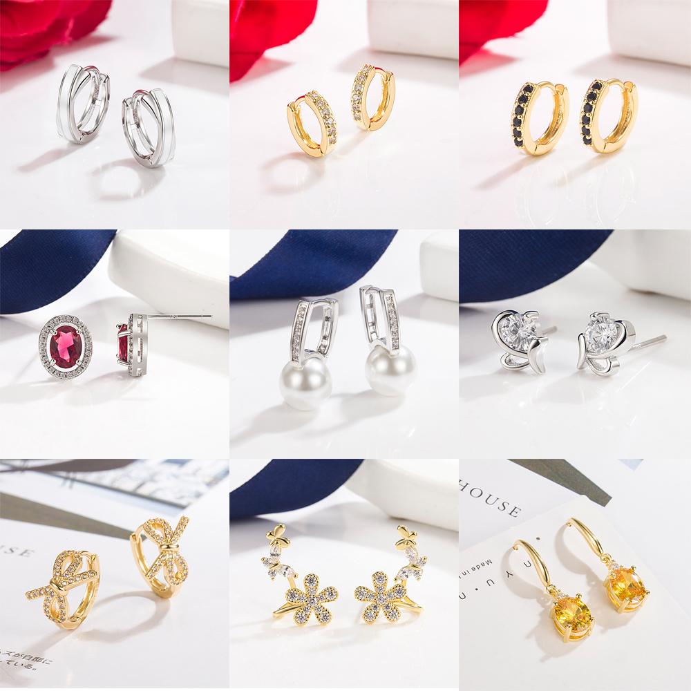 New 925 Sterling Silver Earrings Fashion AAA Zircon For Women Exquisite Student Girlfriend Jewelry Accessories Wedding PartyGood Product