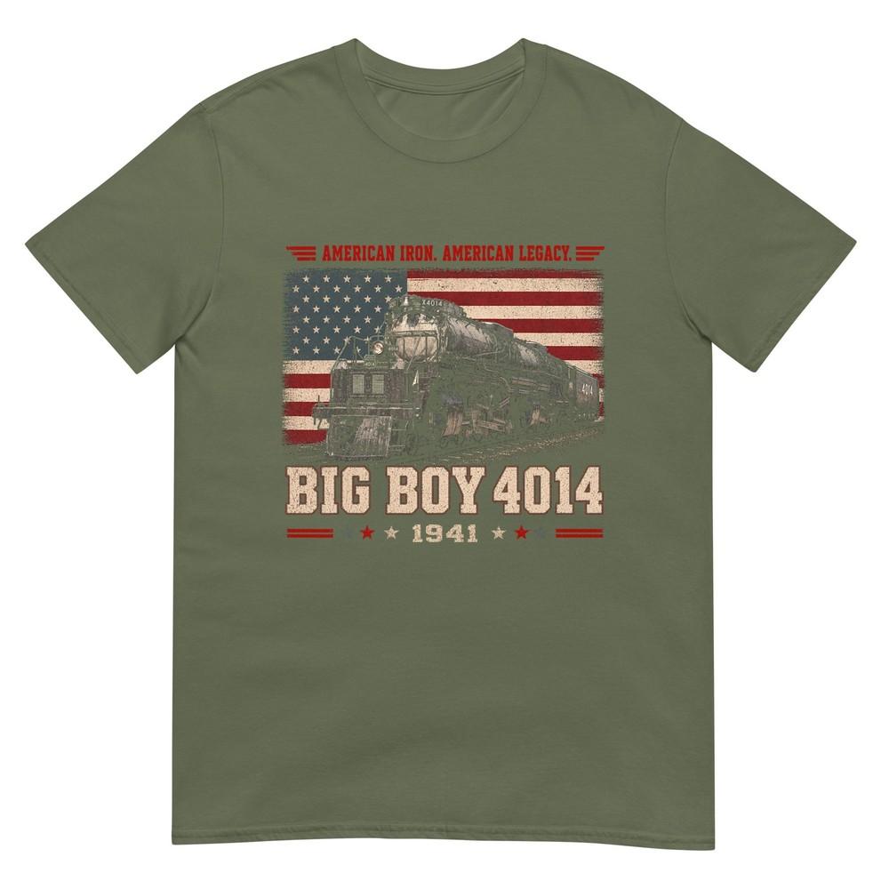 Big Boy 4014 Locomotiva a Vapor Vintage Trem Ferroviário Motor de Trem Camiseta