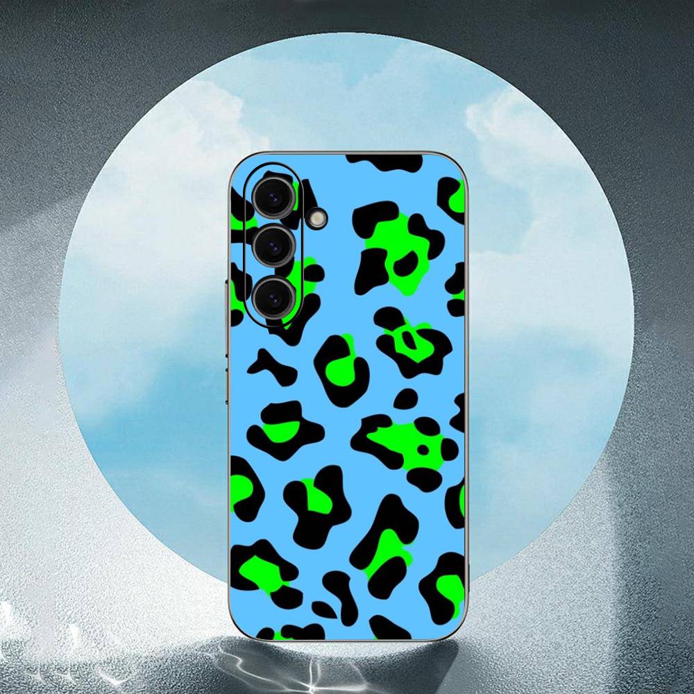 Fashion Leopard Print Luxury Black Phone Case For Samsung Galaxy S23 S24 S25 Ultra S22 Plus S21