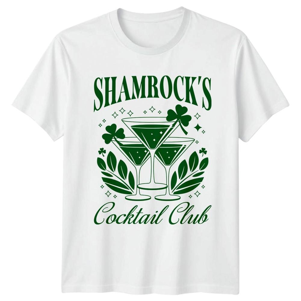 Shamrocks Cocktail Club St Patricks Day Holidays Unisexs Unisexs Graphic Tee S