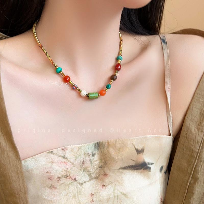 Bohemian Ethnic Style Long Bow Metal Necklace with Vintage Distressed Pendant (2025)
