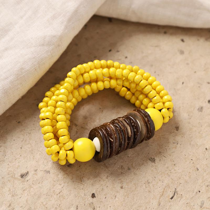 

Retro multi-layer coconut wood bead bracelet - Bohemian style bracelet pendant for women s accessories