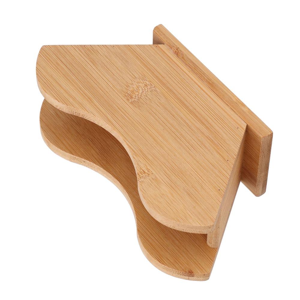 Bamboo Material Coffee Filter Paper Holder Countertop V Shape Design Filter Paper Stand Square Cone-shaped Flat-bottomed