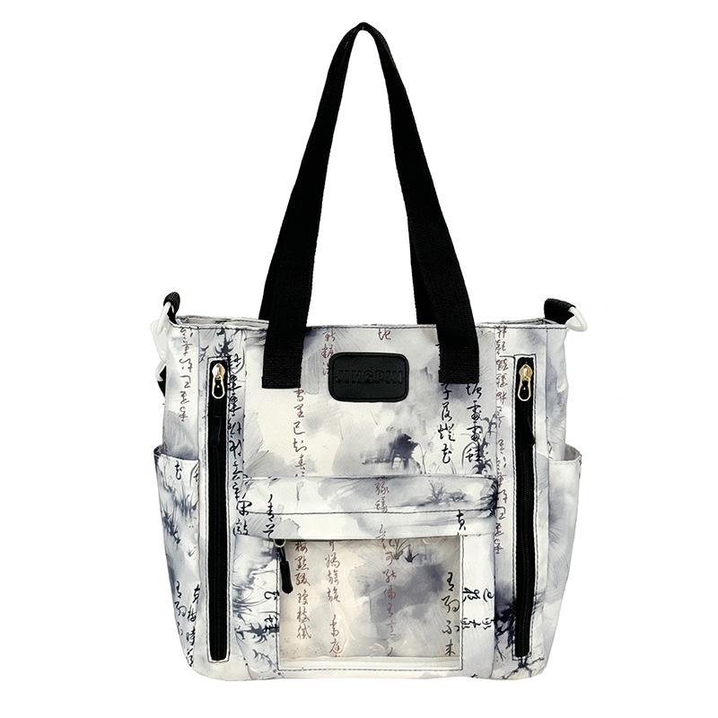 

New shoulder bag Guochao style primary and secondary school students in class storage bag literary style transparent pain bag messenger bag чёрный