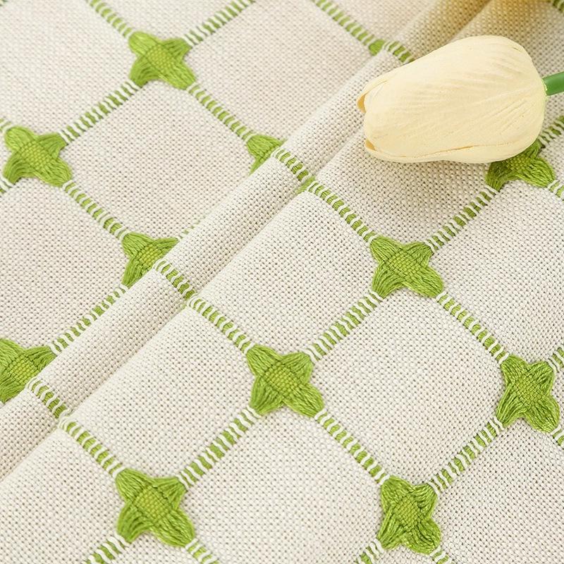 Nordic Tablecloth Fabric Cotton And Linen Small Fresh Small Plaid Rectangular Simple Dining Table Cloth Tablecloth Cover Cloth Retail