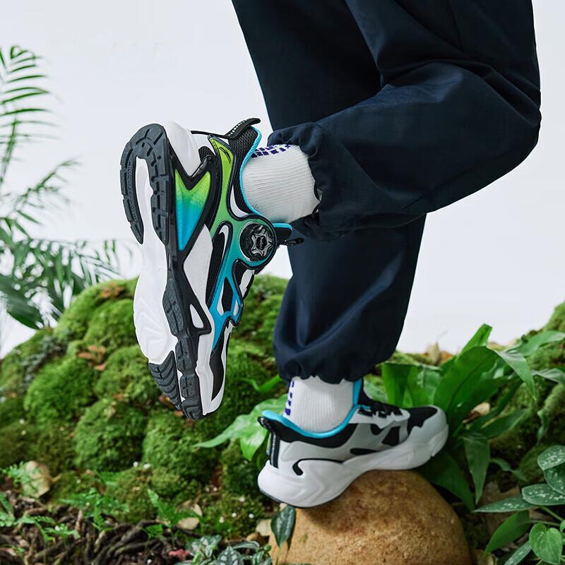 Anta Comfortable Versatile Non-Slip Shock Absorbing Wear-Resistant Kids Casual Shoes Kids Casual Shoes Black White 312418803-2