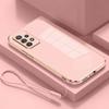 Plating Silicone Phone Case With Lanyard For Samsung Galaxy A07 A17 A6 A36 A16 A A3 A1 A4 A34 A3 A2 G Back Cover