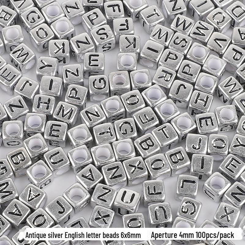 Colorful Acrylic Square Beads: English & Russian Letters for Handmade DIY Bracelets & Jewelry Accessories