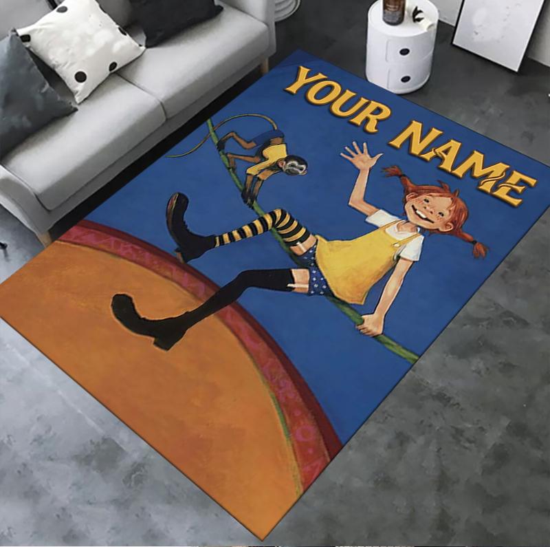 Custom Name Pippi Carpet Rug For Living Room Bedroom Home Sofa Decorationkids Play Nonslip Floor Mat