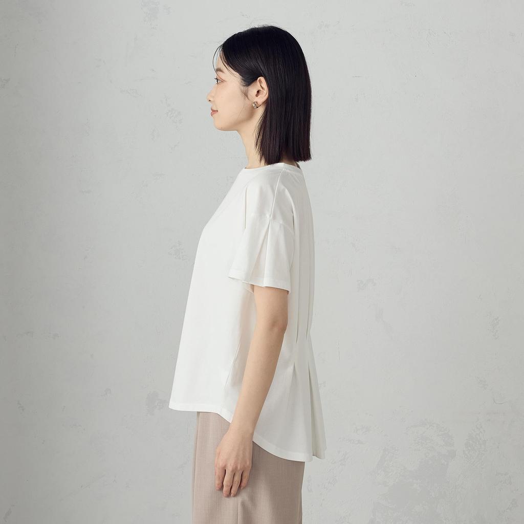 Comme Ca Ism Size Cool-Touch Back-Tuck T-Shirt, L, White, 12-68CK21-205