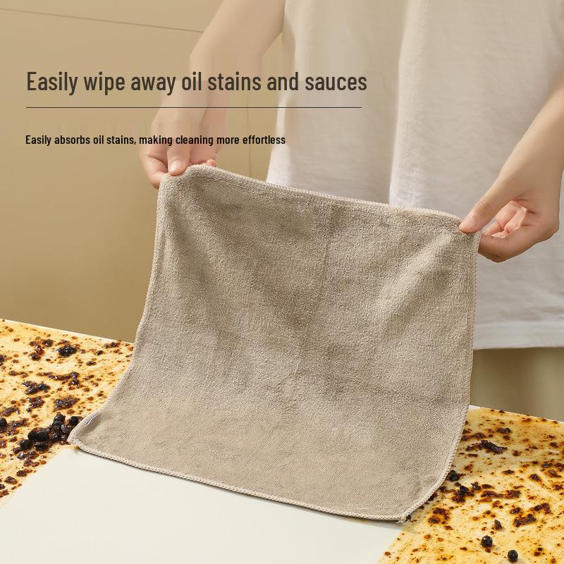 Absorbent Microfiber Kitchen Towel & Thick Scouring Pad