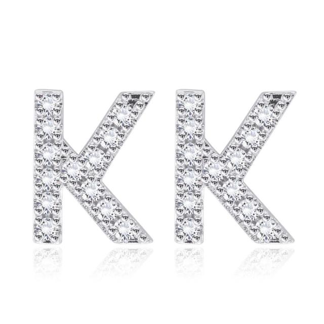 

Продаються парою Срібло 925 проби Камінь кубічного цирконію ААА 26 сережок-пусетів з ініціалами для жінок Вечірні аксесуари