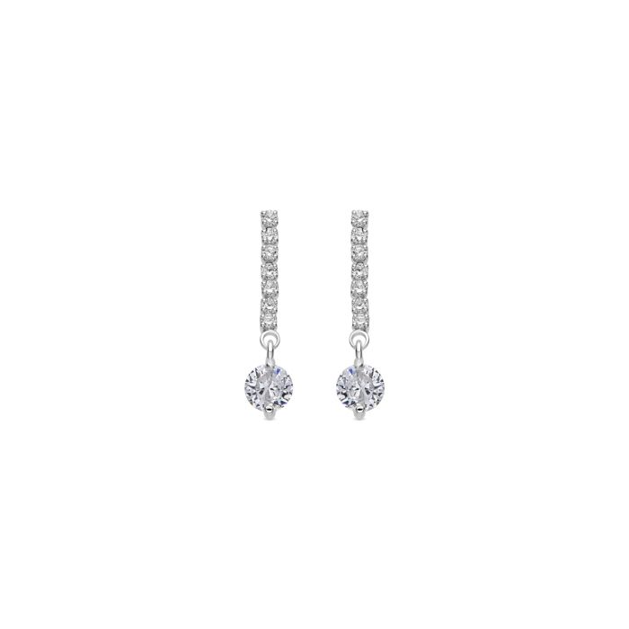 Luxenter Earrings with Brilliant Zirconia Silver Finish - Yasu