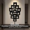 Geometric Sculpture with Marble Base Freestanding for Living Room, Office