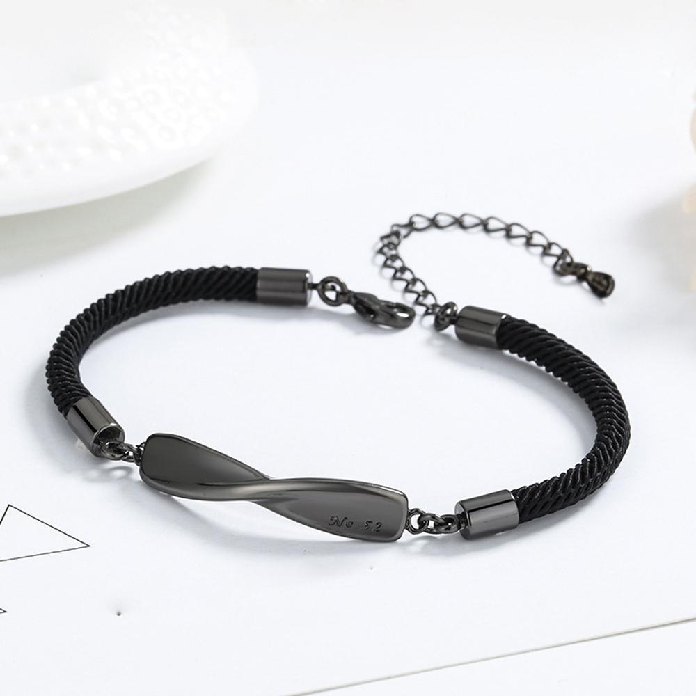 Zinc Zinc Alloy Forever Love Wave Weaving Rope Mobius Ring Couples Bracelets Hand Rope Friend Bracelet
