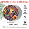 2D Flat 1pc Vintage Colorful Hummingbird Aluminum Sign Round Ornament, Home Office Garden Courtyard Living Room Balcony Decor, Indoor/Outdoor Door