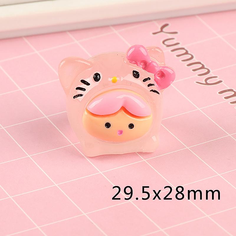 Cartoon Luminous Duck Resin Cabochon Miniature Dollhouse Accessories Diy Scrapbook Craft Christmas Decorations For Home