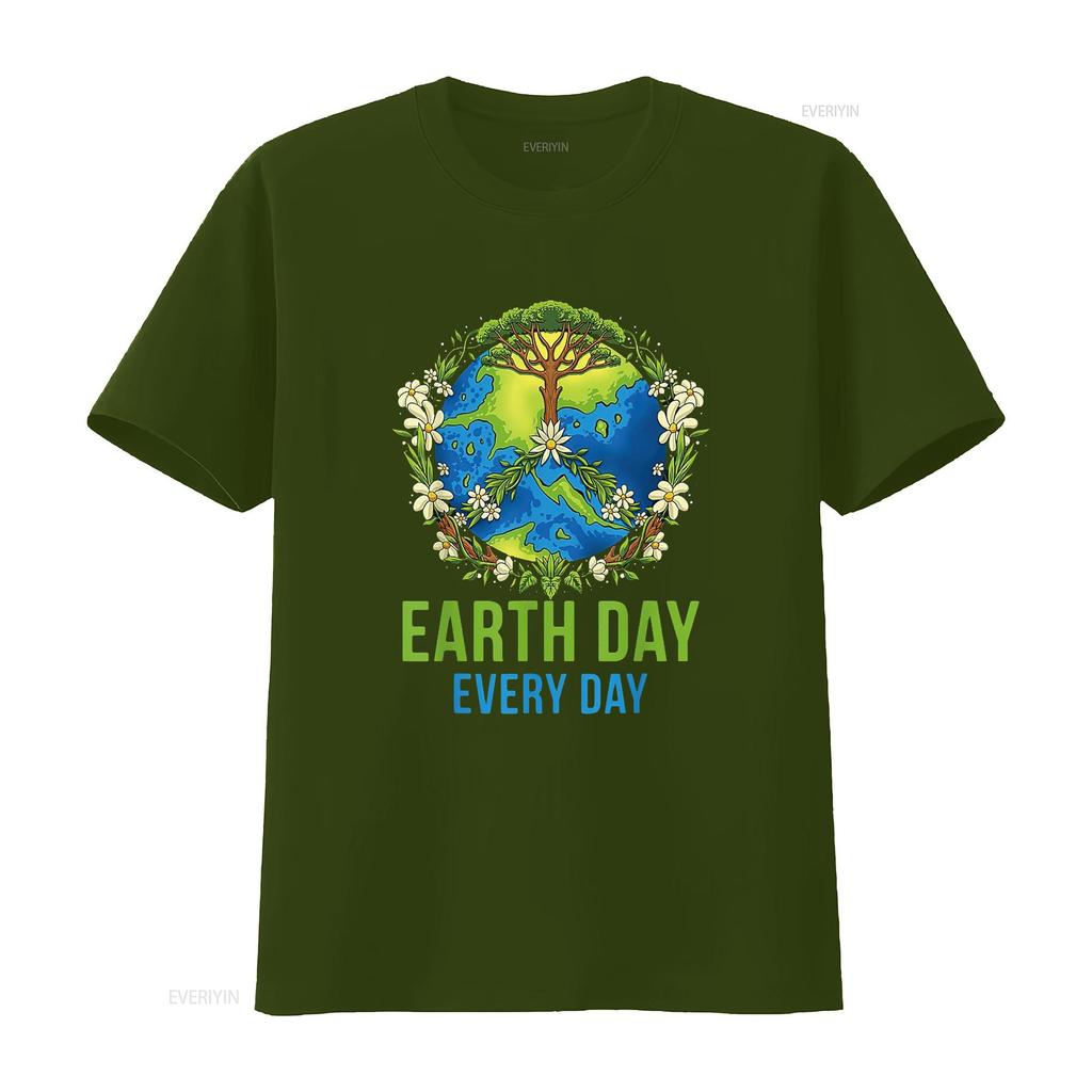 Womens Earth Day Every T Shirt For Kids vintage Washed Breathable graphic Slightly homme Versatile streetwear Soft Stretched