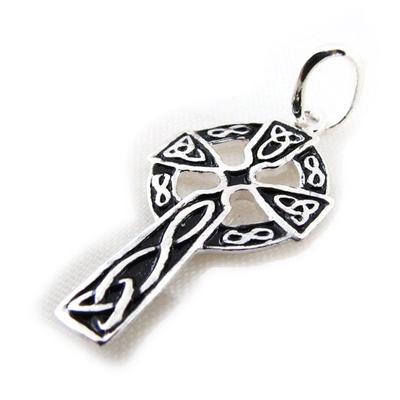[J3830] - Silver Pendant 'Cross' Silver - 11x20 Mm