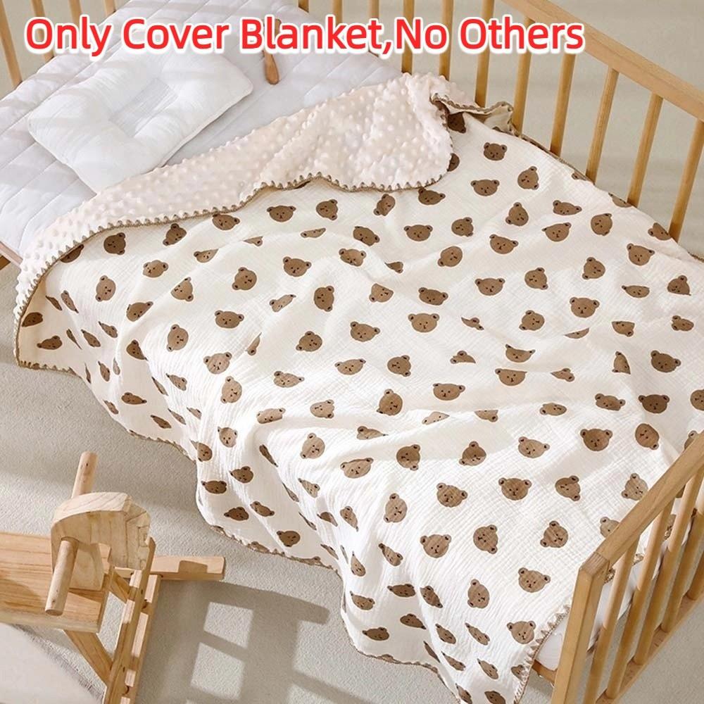 Soft Baby Bean Blanket Bear Printed Nap Sleeping Rug Cover Blanket for Infant  Bedroom