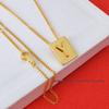 Arc de Triomphe Letter Choker: Brass Gold-Plated Small Square Tag Necklace with Initial Pendant