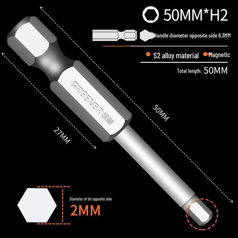 

Green Forest Hexagonal Electric Screwdriver Head/S2 Single-Ended Air Screwdriver Attachment