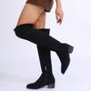 2025 Plus Size Shoes Female Over-the-Knee Women's Boots Concise Modern Boots Women Round Toe Med Heel Side Zip Ladies Shoes