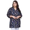 Tissu Women' Plus Floral Printed Pure Cotton Kurti ( Blue )