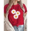 Women'S Yellow Daisy Print T-Shirt Casual Vacation Harajuku Short Sleeve Casual T-shirt Clothing Street Clothes