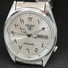 VINTAGE REFURBISHED SEIKO 5 AUTOMATIC JAPAN MENS SILVER DIAL WATCH a446151-1