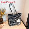 Womens Large Canvas Tote Bag With Zipper And Interior Phone Pocket For Daily Use