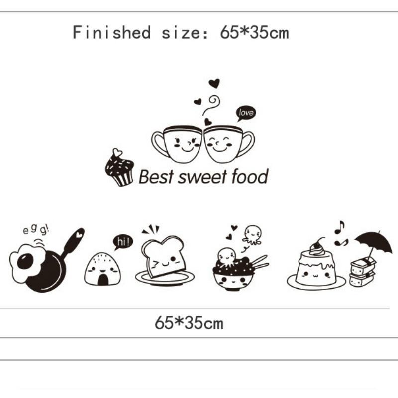 Creative Kitchen Wall Stickers Coffee Sweet Food DIY Walls Art Decal Decoration Oven Dining Hall Wallpapers Home PVC Wall Decals