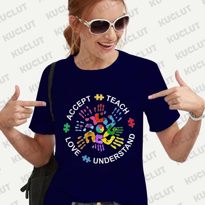 

Autism Awareness Shirt for Unisex Teach Accept Understand Love T-shirts Neurodivergent Tshirts Autism Support Tee Shirt Y2k Tops 4XL