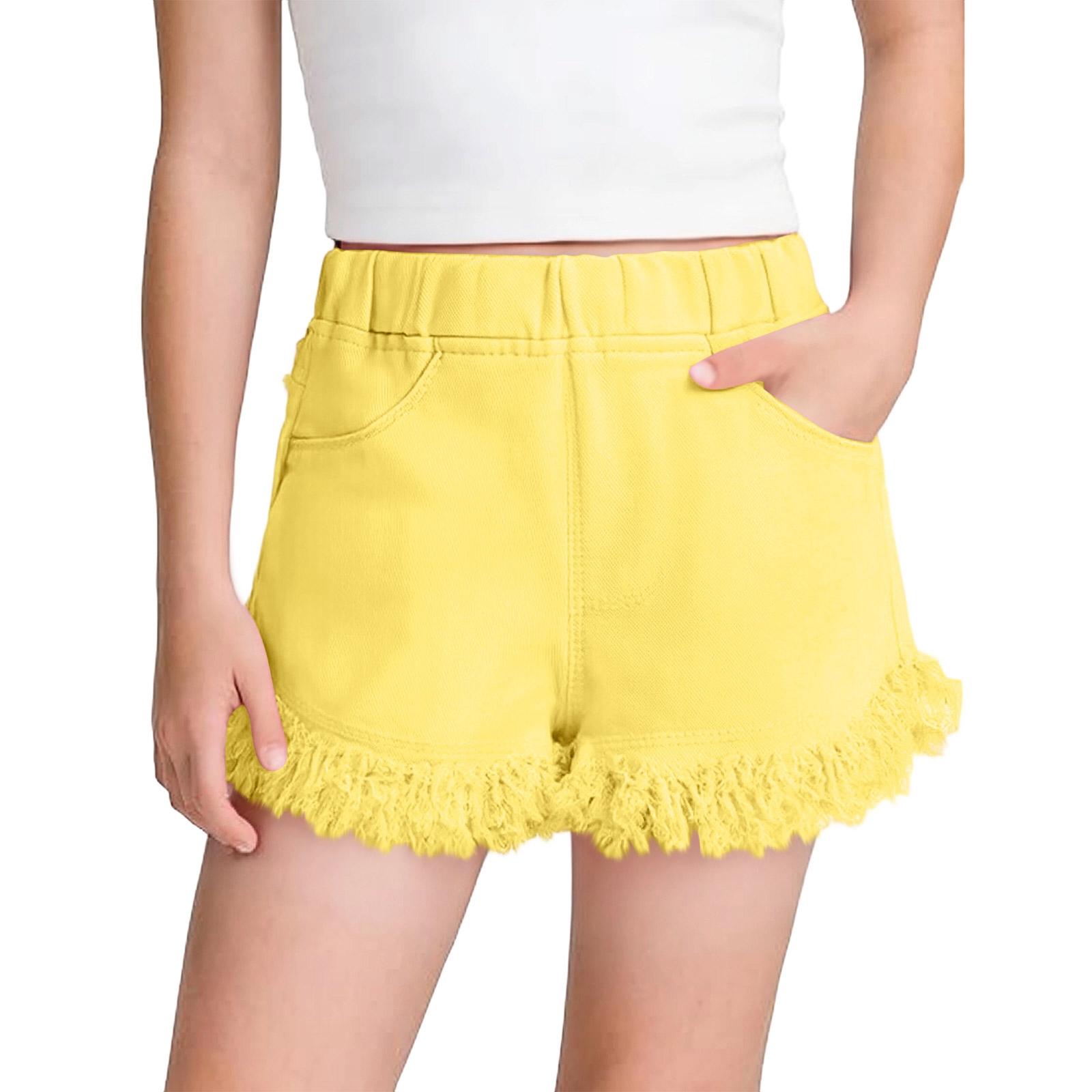 Children s Fashion Pants, Children s Wide-leg Loose Shorts 140 жёлтый