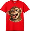 Lustiges Affen T-Shirt Verspieltes Lachendes Tier Grafik T-Shirt Lässiges Spaß Geschenk Oberteil