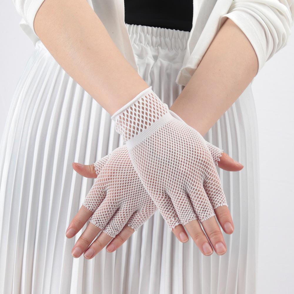 Women Sexy Short Fishnet Gloves Fashion Girl Fingerless Mesh Gothic Punk Rock Fancy Night Club Party Black Gloves