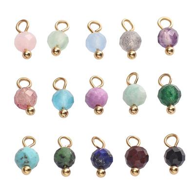 4mm 5pcs/bag Small Natural Stone Pendant DIY Bracelet Necklace Earrings Jewelry Accessories