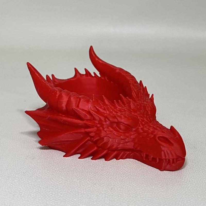 3D Printed Dragon Head Tray Creative Desk Bowl Organizer for Keys Coins Watches Jewelry Fantasy Home Office Decoration Ornament