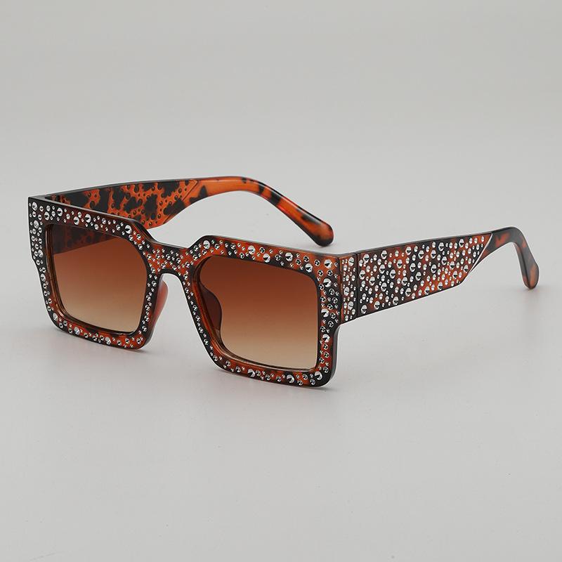 JYL TS Square Punk Sunglasses With Diamonds UV Protection For Street Shooting 118225